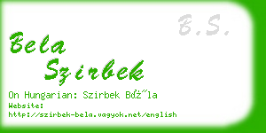 bela szirbek business card